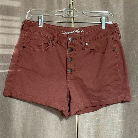 Universal Thread Pants - Universal Thread 8 High Waist MIDI Brick Red Shorts GUC